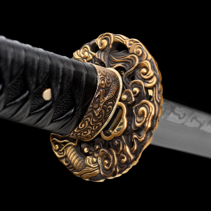 Handmade Japanese Samurai Ninjato Sword With Black Blade