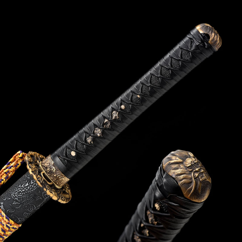 Handmade Japanese Samurai Ninjato Sword With Black Blade