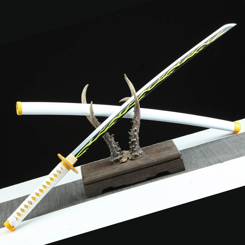 Zenitsu Agatsuma’s Katana 1045 Steel Blade Demon Slayer Sword Kimetsu No Yaiba Sword