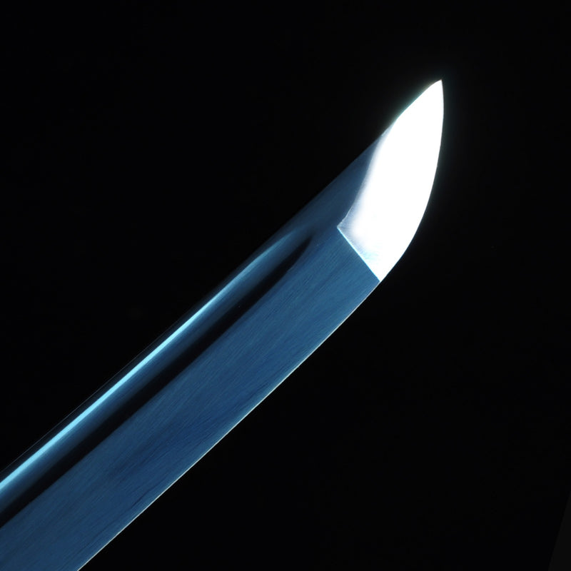 Handmade Japanese Katana Sword 1060 Carbon Steel With Blue Blade And Scabbard