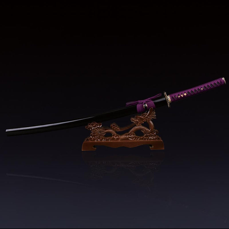 Handmade Japanese Katana Sword With Golden Sunflower Tsuba
