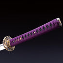 Handmade Japanese Katana Sword With Golden Sunflower Tsuba