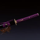 Handmade Japanese Katana Sword With Golden Sunflower Tsuba