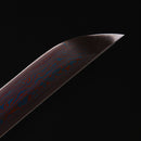 Japanese Tachi Odachi Sword With Damascus Steel With Blue Scabbard