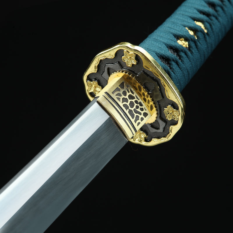 Handmade Japanese Tachi Odachi Sword Spring Steel With Orange Scabbard