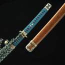 Handmade Japanese Tachi Odachi Sword Spring Steel With Orange Scabbard