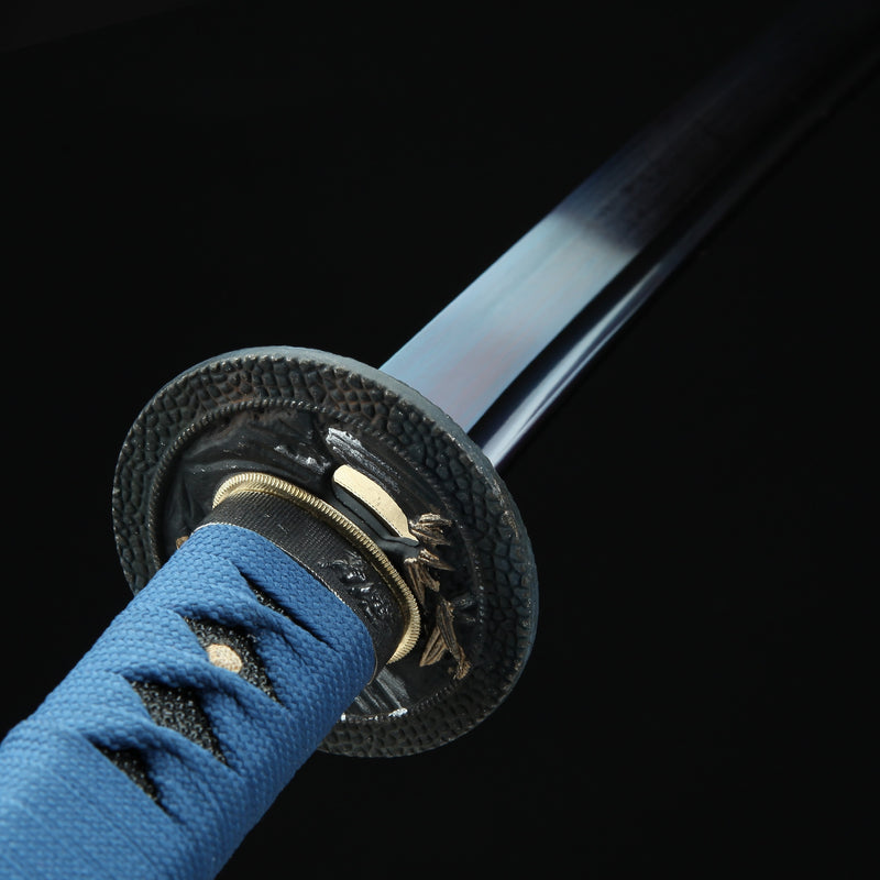 Handmade Japanese Katana Sword 1060 Carbon Steel With Blue Blade