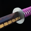 Handmade Ninjato Ninja Sword With Purple Straight Blade