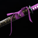 Handmade Ninjato Ninja Sword With Purple Straight Blade