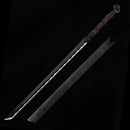 Handmade Japanese Ninjato Sword With Black Blade Skull