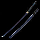 Handmade Japanese Katana Sword 1060 Carbon Steel With Blue Blade And Scabbard
