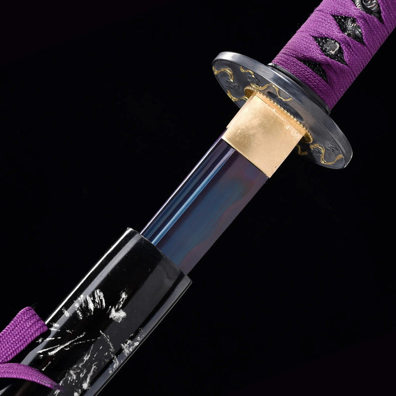 Samurai Katana Sword Handmade Purple Blade