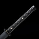 Handmade Ninjato Straight Japanese Sword Spring Steel With Black Blade