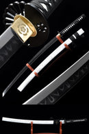 Handmade Japanese Sword T10 Carbon Steel Real Hamon Katana Hand Forged With White Scabbard