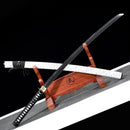 Handmade Japanese Sword T10 Carbon Steel Real Hamon Katana Hand Forged With White Scabbard