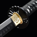 Handmade Japanese Sword T10 Carbon Steel Real Hamon Katana Hand Forged With White Scabbard