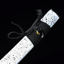 Handmade Japanese Sword T10 Carbon Steel Real Hamon Katana Hand Forged With White Scabbard