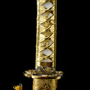 Handmade Japanese Samurai Katana Sword High Manganese Steel With Golden Blade And Scabbard