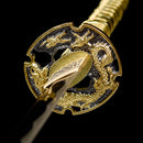 Handmade Japanese Samurai Katana Sword High Manganese Steel With Golden Blade And Scabbard