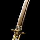 Handmade Japanese Samurai Katana Sword High Manganese Steel With Golden Blade And Scabbard
