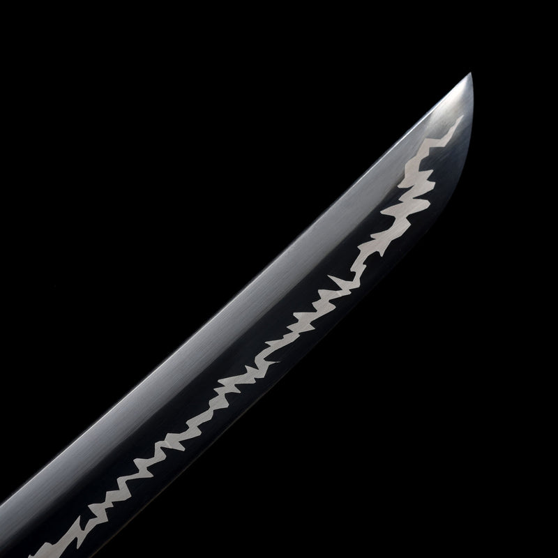 Handmade Japanese Samurai Katana Lightning T10 Carbon Steel With Grey Scabbard Sword