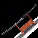 Handmade Japanese Samurai Katana Lightning T10 Carbon Steel With Grey Scabbard Sword