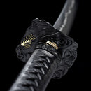 Handmade Japanese Samurai Katana Lightning T10 Carbon Steel With Grey Scabbard Sword