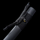 Handmade Japanese Sword T10 Clay Tempered Steel Katana Real Hamon Full Tang With Black Scabbard