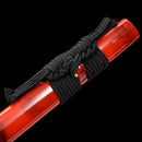 Handmade Samurai Ninjato Sword 1060 Carbon Steel With Red Blade