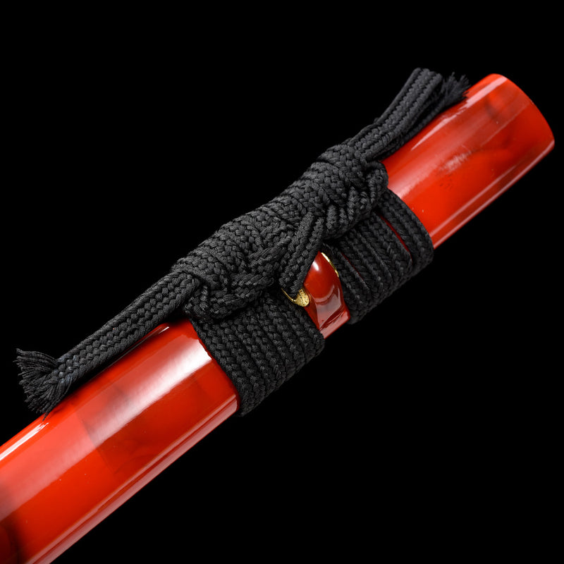 Handmade Samurai Ninjato Sword 1060 Carbon Steel With Red Blade