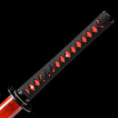Handmade Samurai Ninjato Sword 1060 Carbon Steel With Red Blade