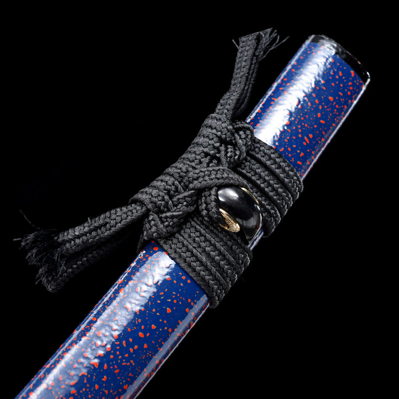 Handmade Damascus Folded Steel Real Japanese Wakizashi Sword With Purple Blade