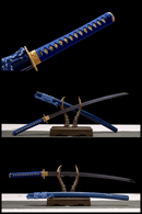 Hand Made High Quality Blue Damascus Steel Japanese Katana Sword - Kanu Swords