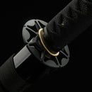 Handmade Japanese Katana Sword 1060 Carbon Steel With Black Scabbard - Kanu Swords
