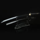 Handmade Japanese Katana Sword 1060 Carbon Steel With Black Scabbard - Kanu Swords