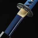 Handmade Japanese Katana Sword 1060 Carbon Steel With Blue Blade - Kanu Swords