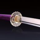 Handmade Japanese Katana Sword With Golden Sunflower Tsuba - Kanu Swords