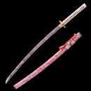 Handmade Japanese Katana Sword With Red Blade And Scabbard - Kanu Swords