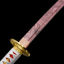 Handmade Japanese Katana Sword With Red Blade And Scabbard - Kanu Swords