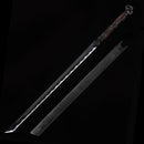 Handmade Japanese Ninjato Sword With Black Blade Skull - Kanu Swords