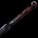 Handmade Japanese Ninjato Sword With Black Blade Skull - Kanu Swords