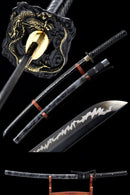 Handmade Japanese Samurai Katana Lightning T10 Carbon Steel With Grey Scabbard Sword - Kanu Swords