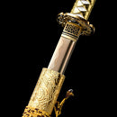 Handmade Japanese Samurai Katana Sword High Manganese Steel With Golden Blade And Scabbard - Kanu Swords