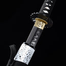 Handmade Japanese Sword T10 Carbon Steel Real Hamon Katana Hand Forged With White Scabbard - Kanu Swords