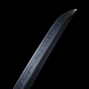 Handmade Japanese Sword T10 Clay Tempered Steel Katana Real Hamon Full Tang With Black Scabbard - Kanu Swords