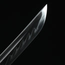 Handmade Japanese Sword T10 Folded Clay Tempered Steel With Red Scabbard - Kanu Swords