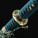 Handmade Japanese Tachi Odachi Sword Spring Steel With Orange Scabbard - Kanu Swords