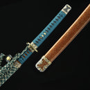 Handmade Japanese Tachi Odachi Sword Spring Steel With Orange Scabbard - Kanu Swords