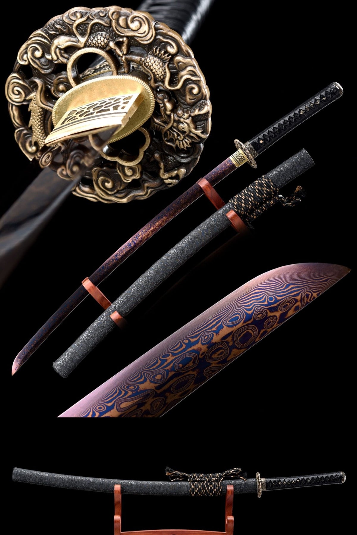 Handmade Red Blade Japanese Sword Katana | Kanu Swords