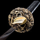 Handmade Red Blade Japanese Sword Folded Damascus Steel Katana - Kanu Swords